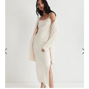 NWT Madewell x Aimee Song Sequin Slip Maxi Dress in cream color size 0